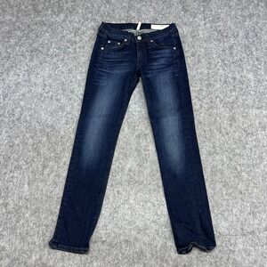 Rag & Bone Capri Jeans Womens 25 Blue Dark Wash Low Rise Slim Stretch Denim USA